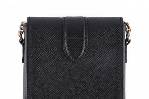 Smythson of Bond Street Black Panama Leather Phone Case