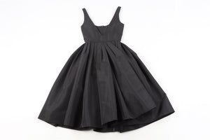 ALEXANDER MCQUEEN BLACK GROSGRAIN MIDI DRESS IT 36 UK 4