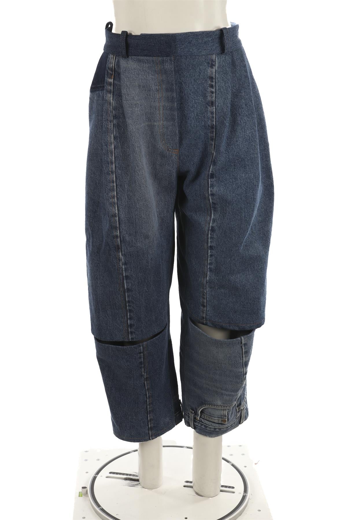 A.W.A.K.E MODE BLUE HIGH RISE BARREL LEG JEANS FR 38 UK 10