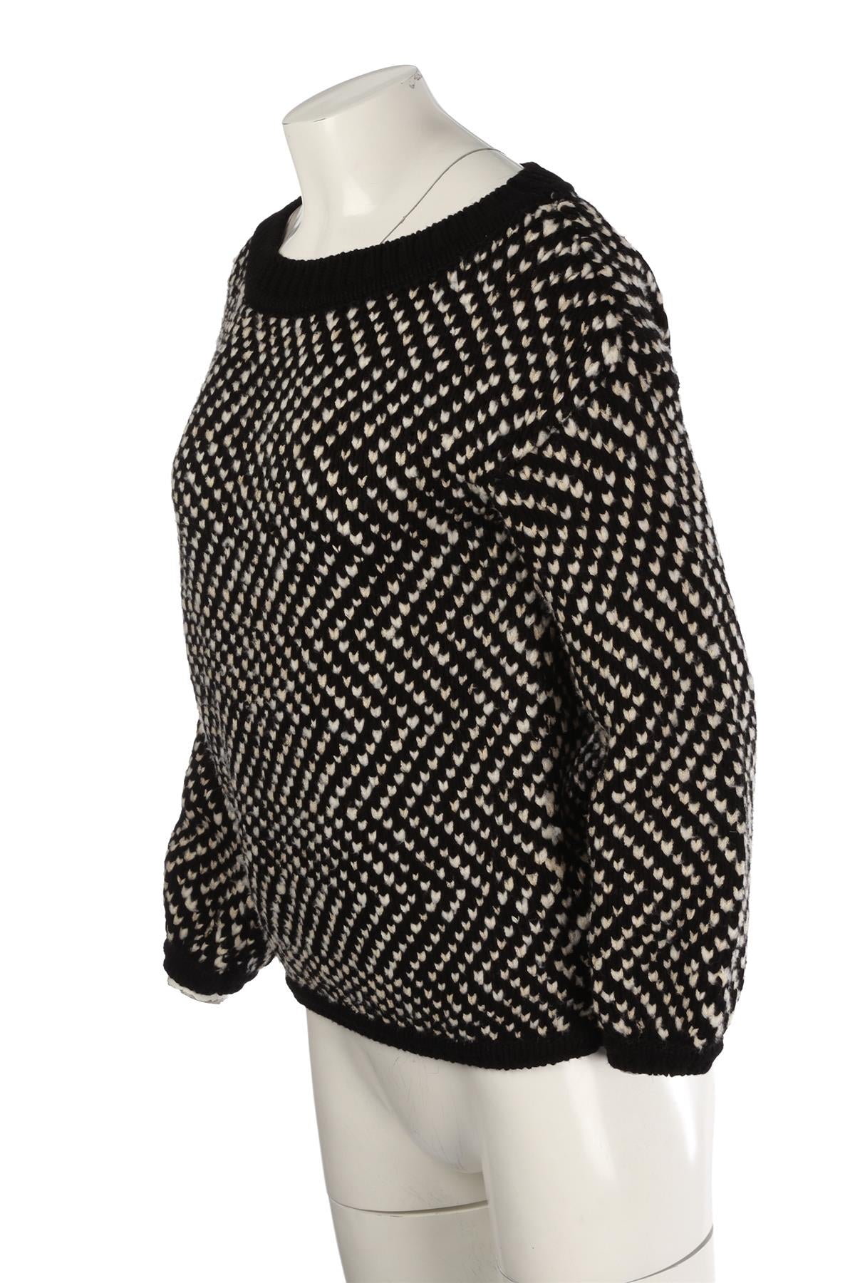 ERMANNO SCERVINO BLACK WOOL SWEATER IT 40 UK 8