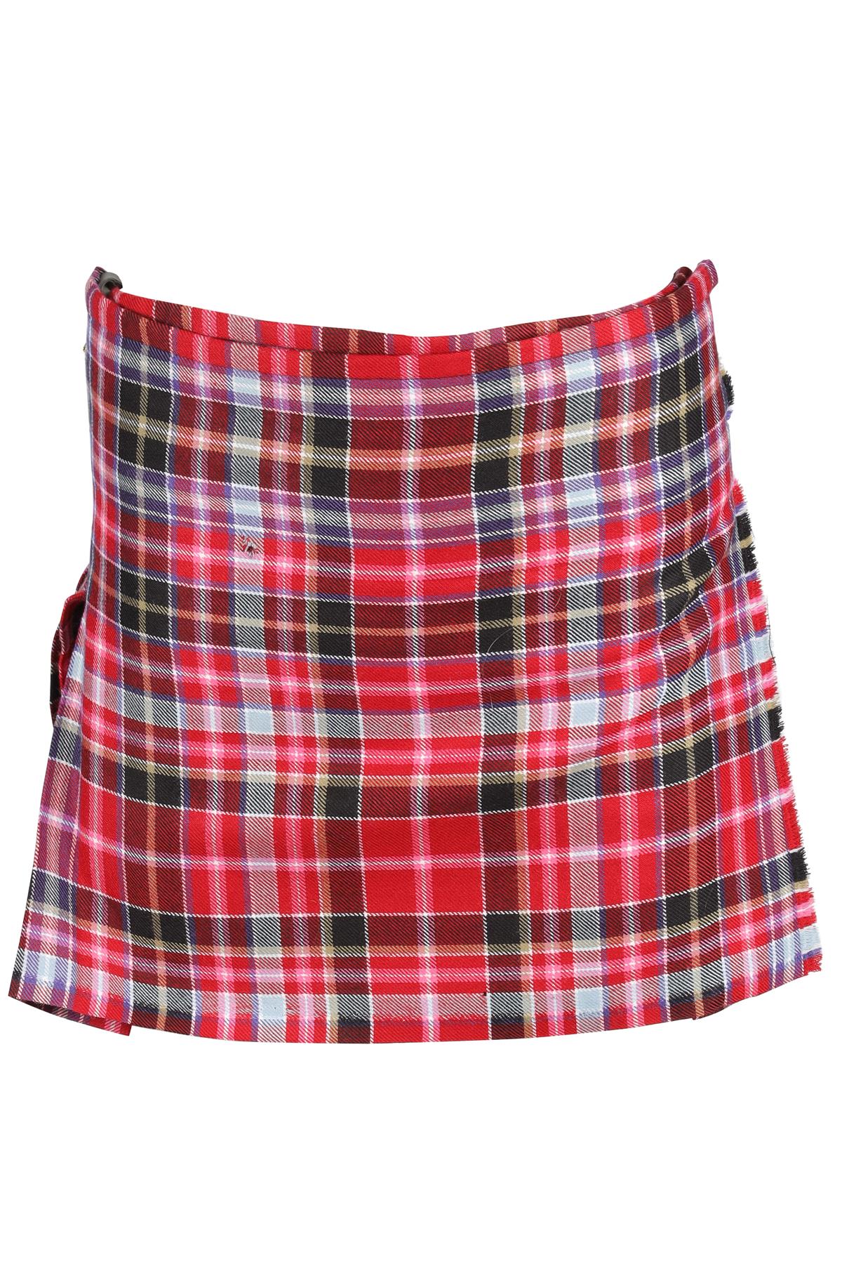WORLD'S END + VIVIENNE WESTWOOD RED WOOL MINI SKIRT US 2 UK 6
