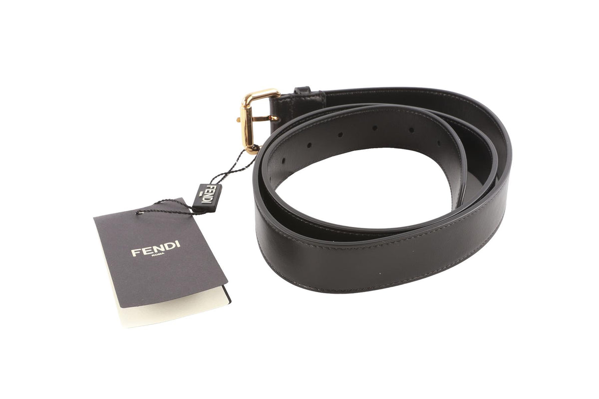 FENDI BLACK UTILITY LEATHER BELT BAG