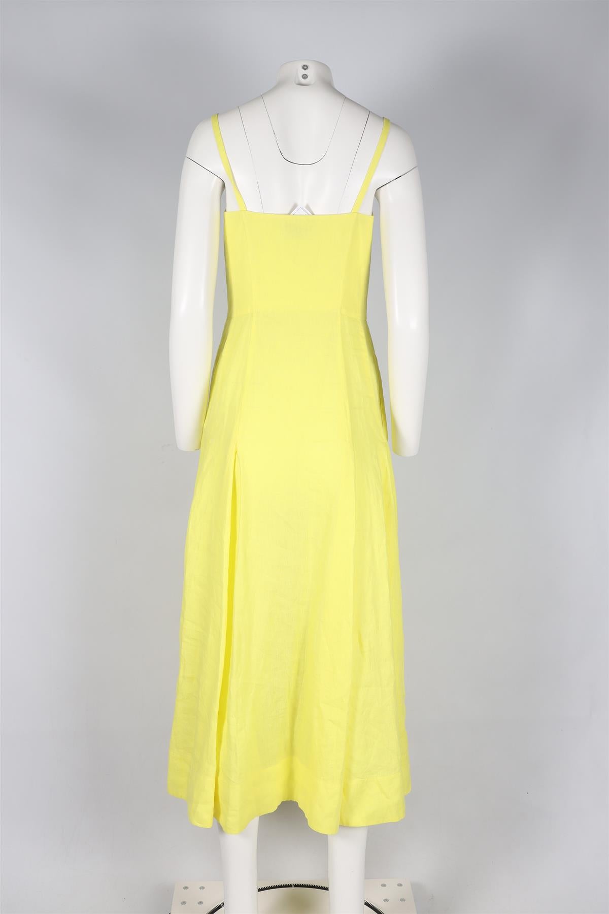 GABRIELA HEARST YELLOW LINEN MAXI DRESS IT 40 UK 8