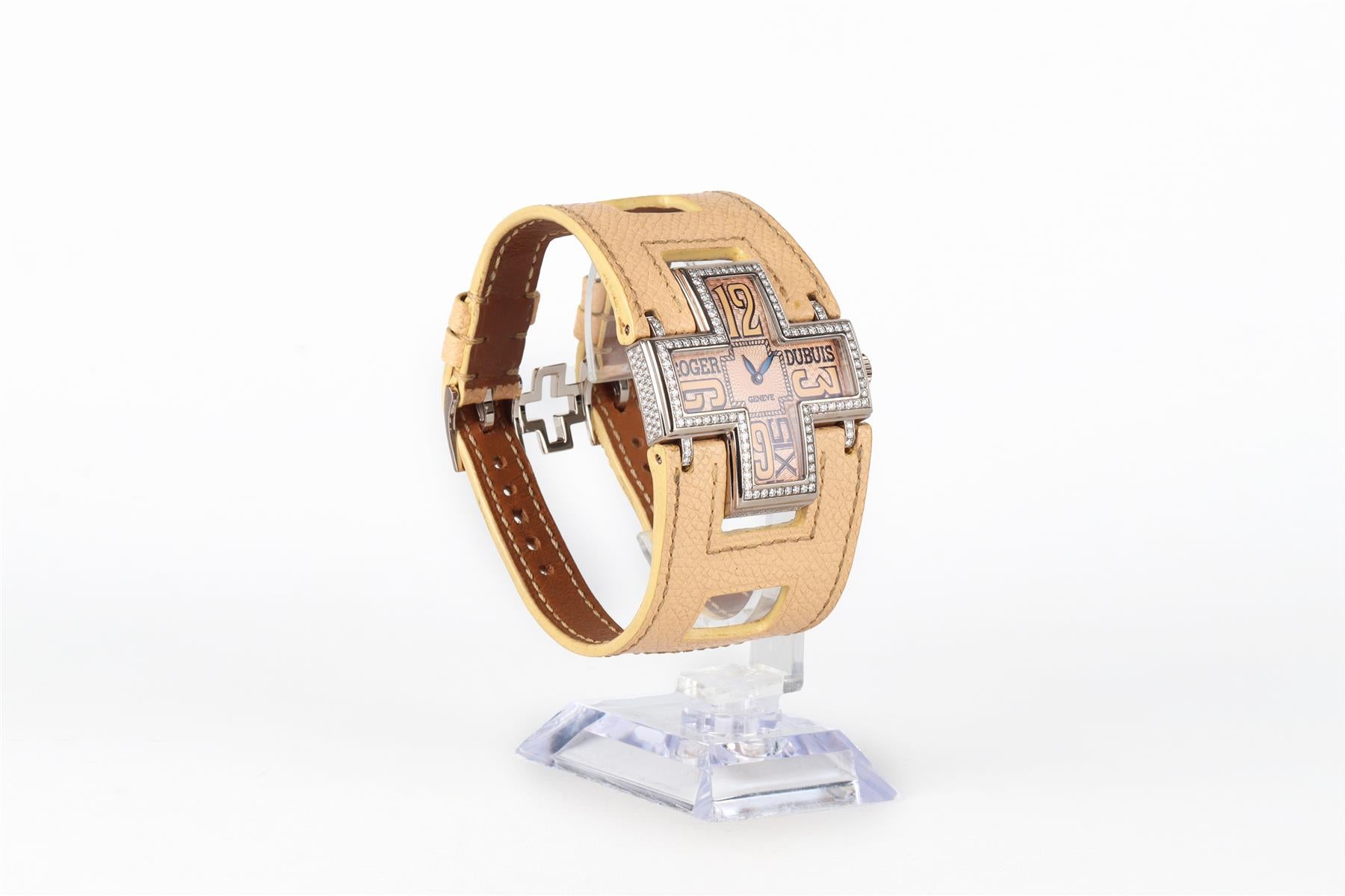 ROGER DUBUIS FOLLOW ME 18K WHITE GOLD AND DIAMOND WATCH