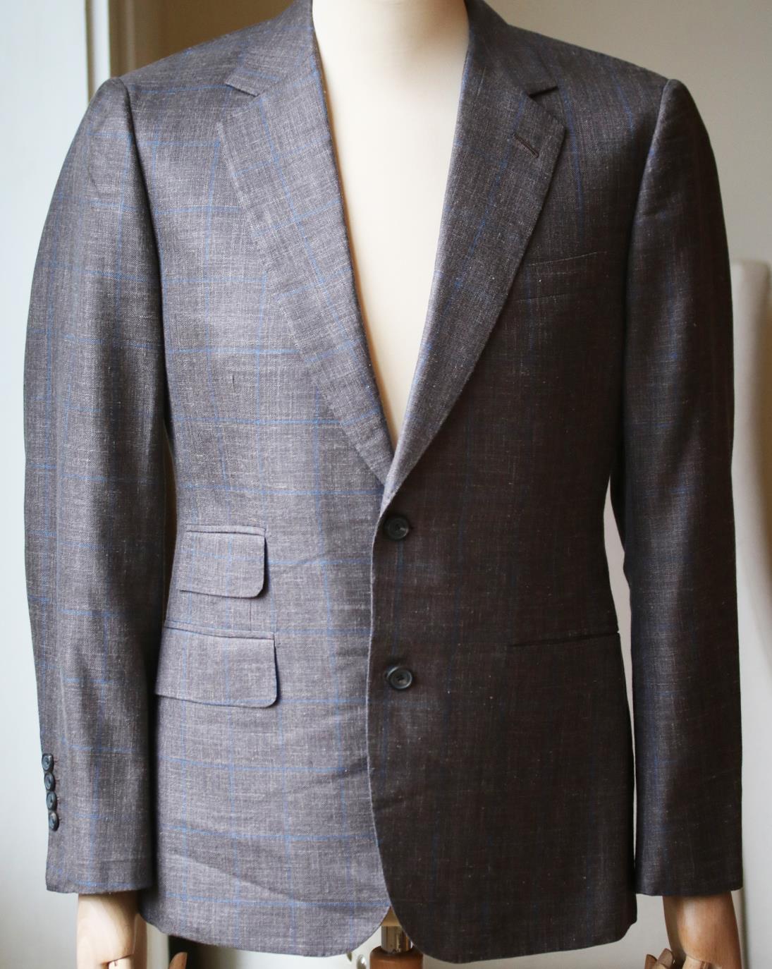 THOM SWEENEY CHECK WOOL BLEND JACKET IT 46 UK 36