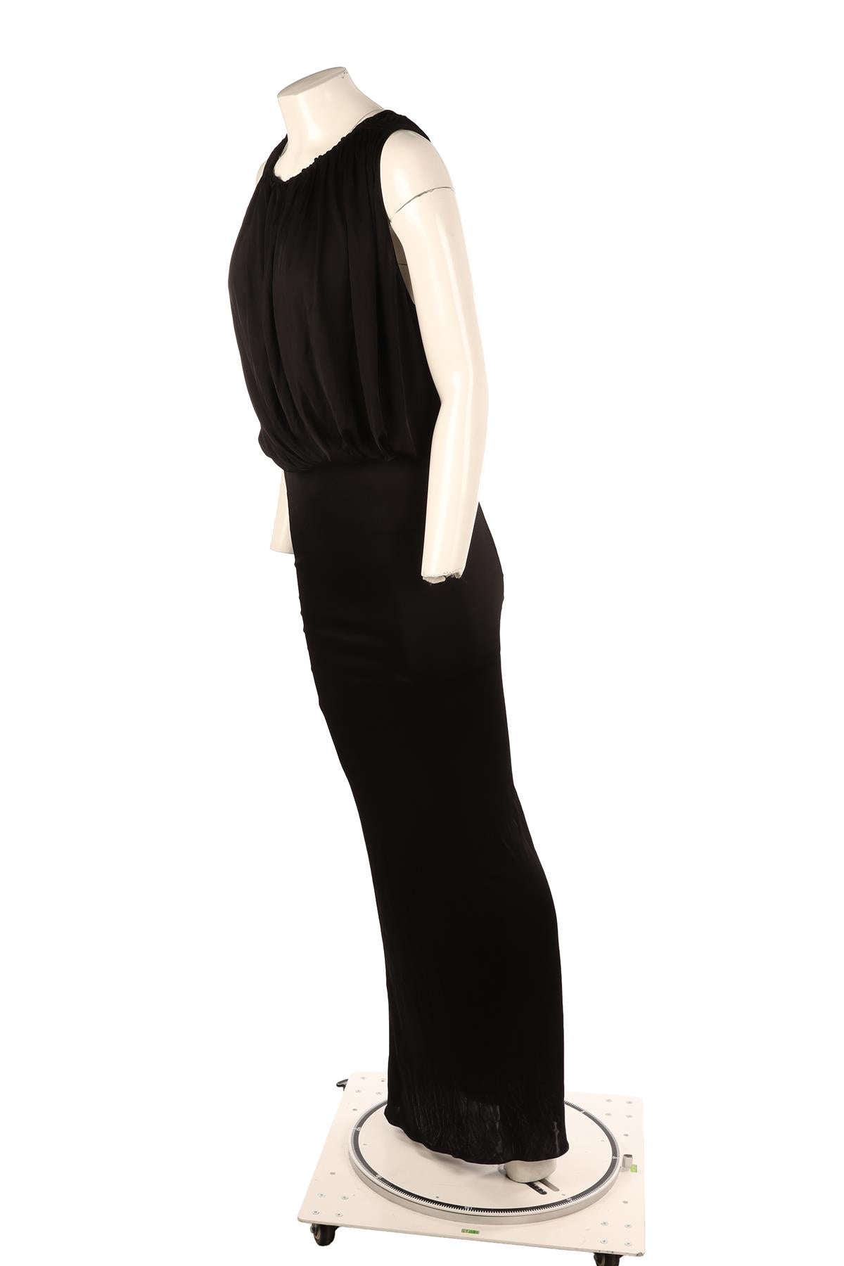 SAINT LAURENT BLACK JERSEY MAXI DRESS FR 36 UK 8