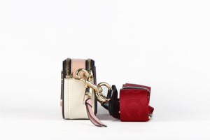 MARC JACOBS RED THE MARC JACOBS SNAPSHOT LEATHER SHOULDER BAG