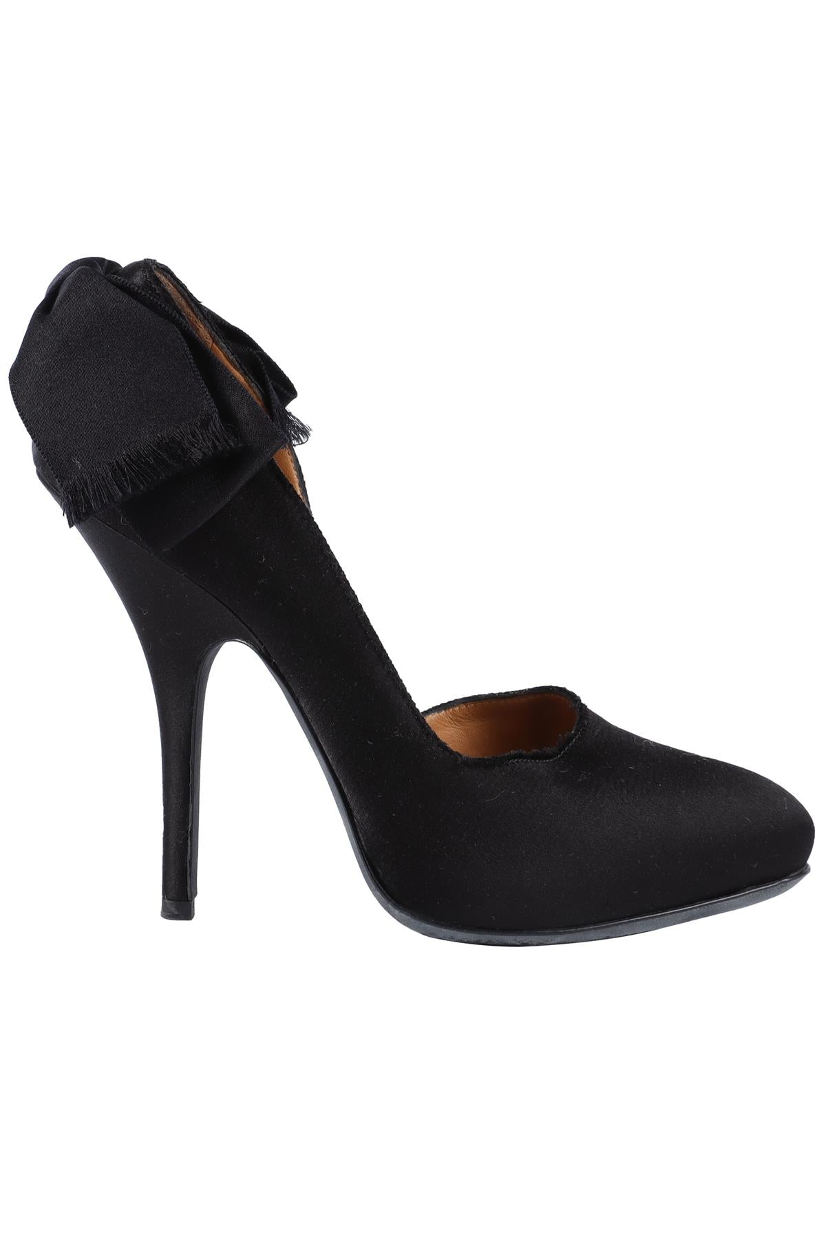 LANVIN BLACK SATIN PUMPS EU 38 UK 5 US 8