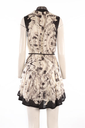 ZIMMERMANN BLACK LINEN MINI DRESS UK 10