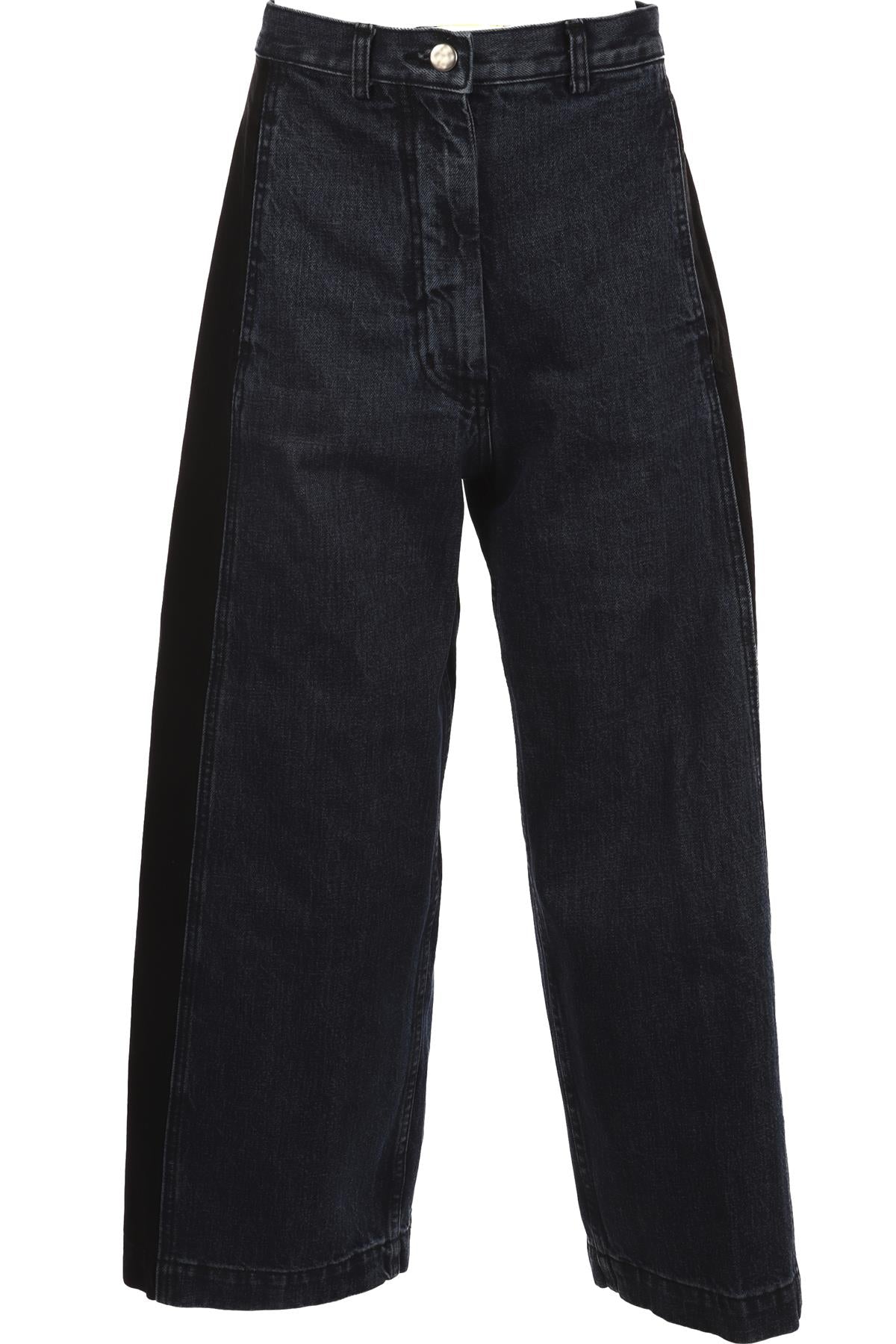 RACHEL COMEY NAVY HIGH RISE WIDE LEG JEANS US 2 UK 6