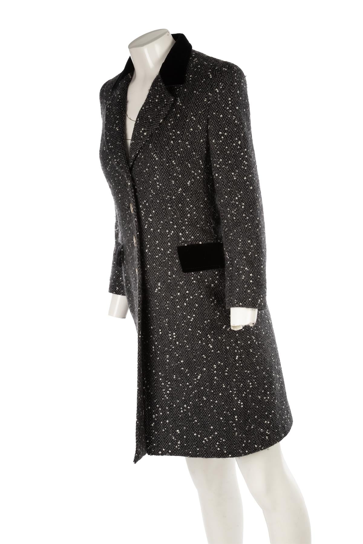FONTANA COUTURE GREY WOOL COAT IT 40 UK 8