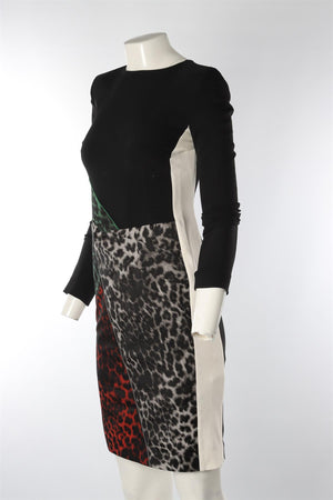 ROLAND MOURET BLACK CREPE MIDI DRESS UK 10