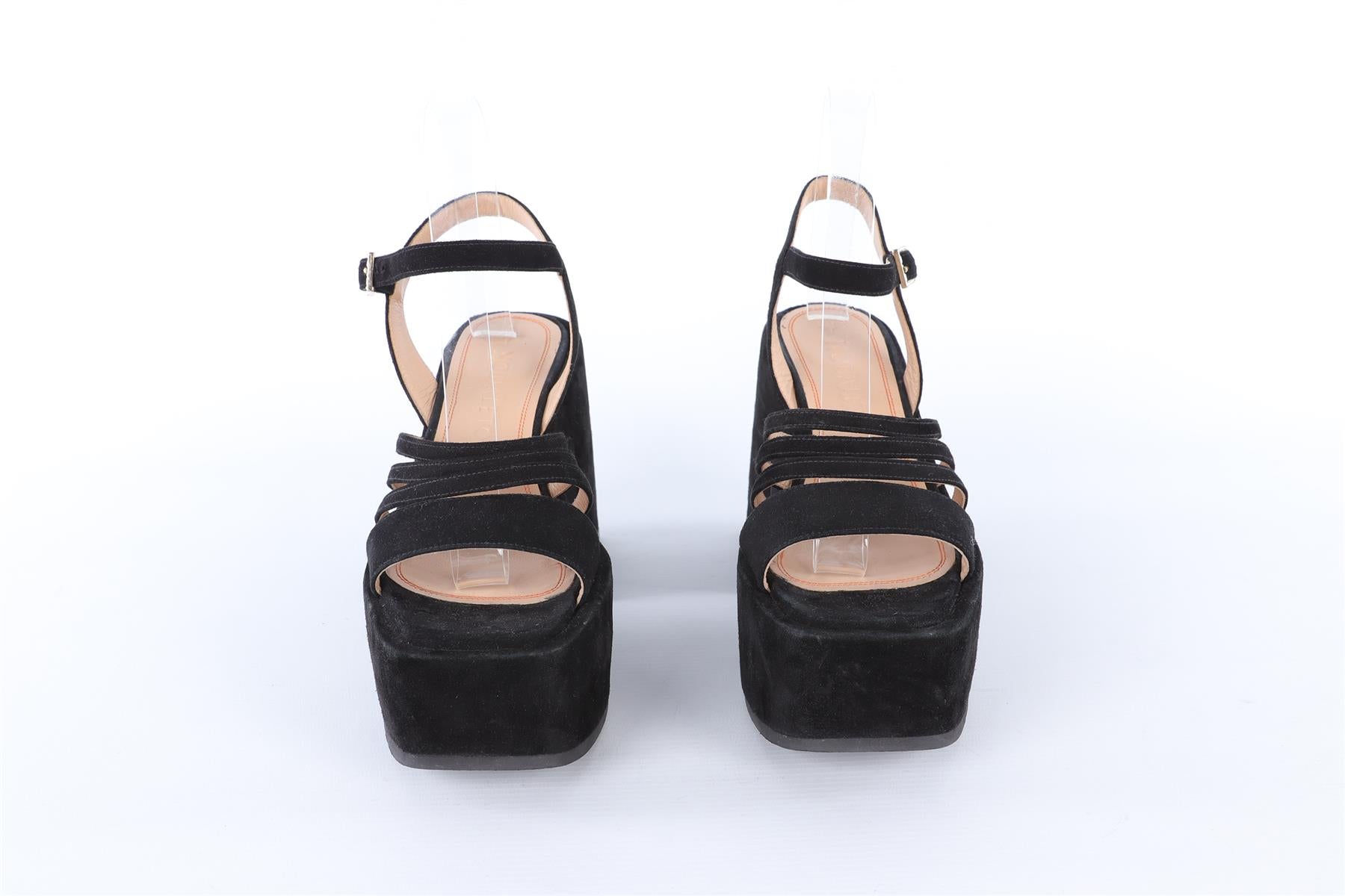 NODALETO BLACK SUEDE PLATFORM SANDALS EU 38.5 UK 5.5 US 8.5