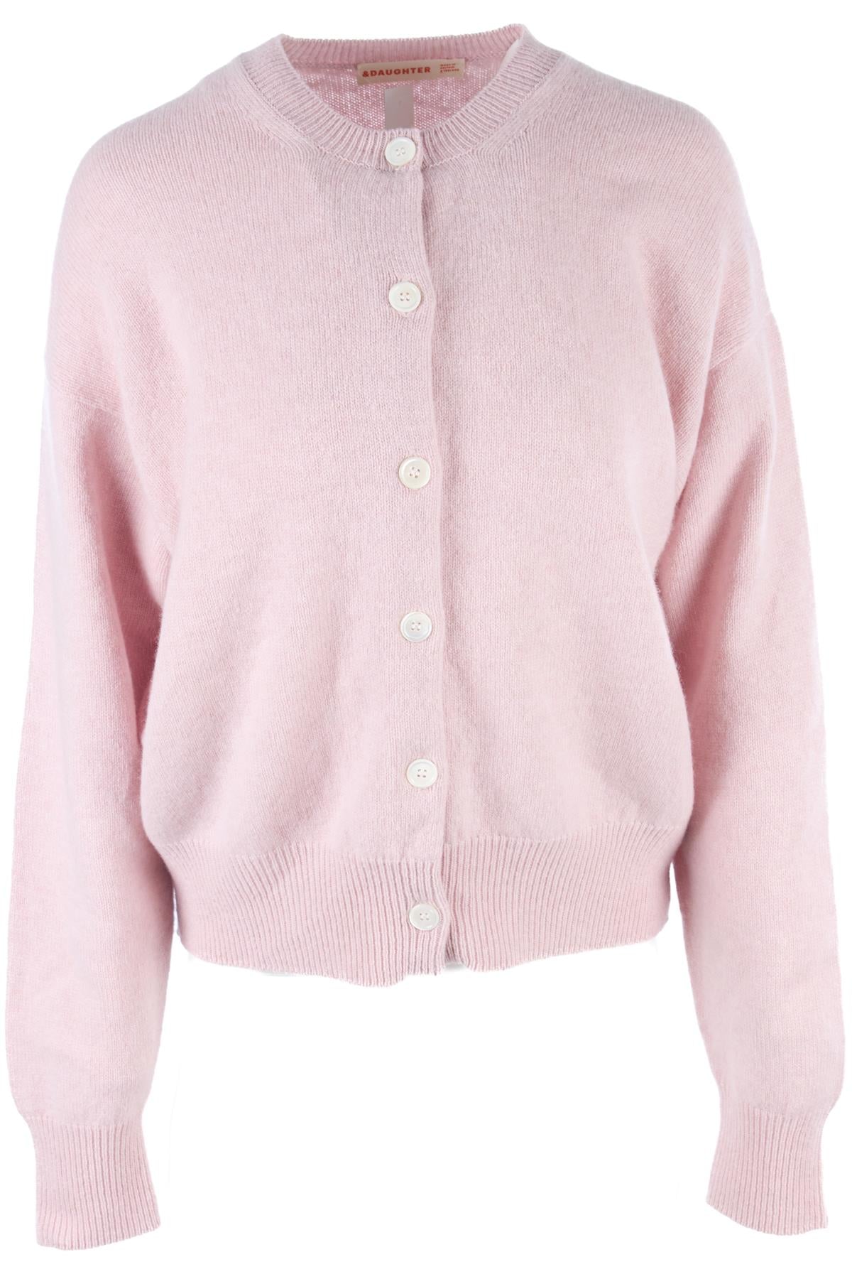 &DAUGHTER PINK WOOL CARDIGAN LARGE