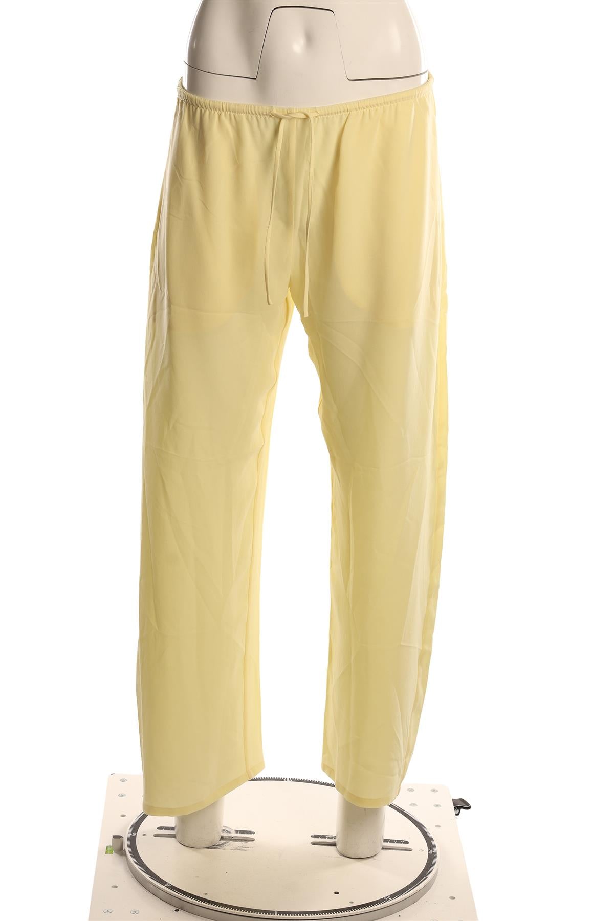 LESET YELLOW CREPE STRAIGHT LEG PANTS SMALL