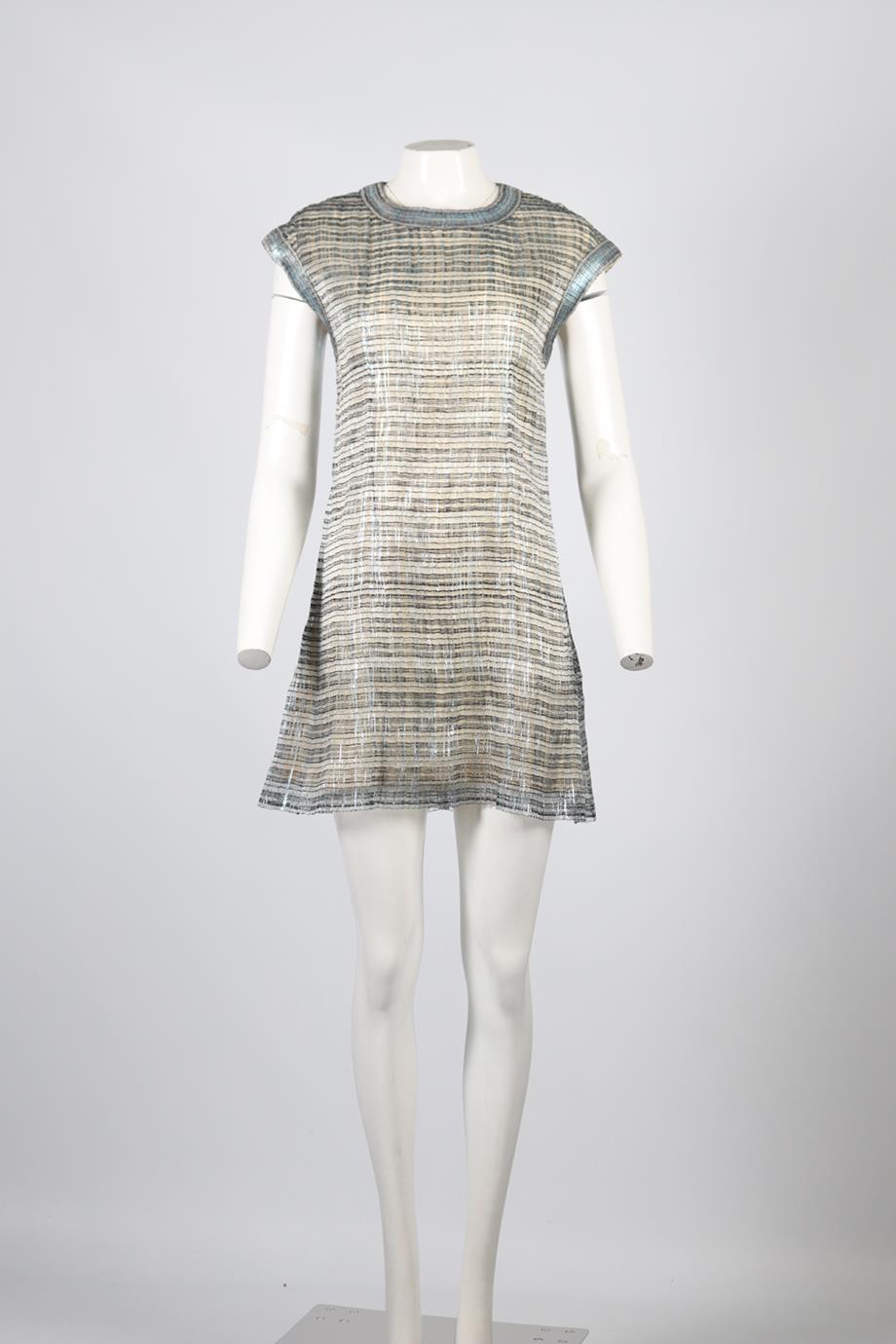 BALENCIAGA LEATHER AND KNIT MINI DRESS FR 40 UK 12