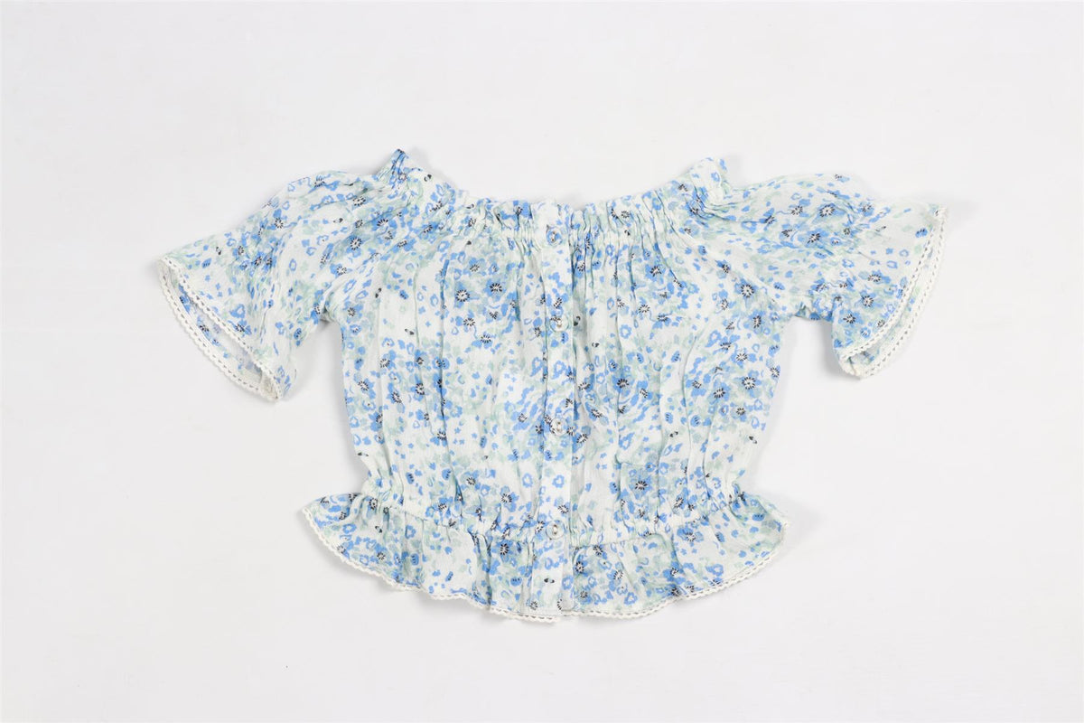 SUNDAY ST TROPEZ BLUE KIDS GIRLS TOP 4-6 YEARS