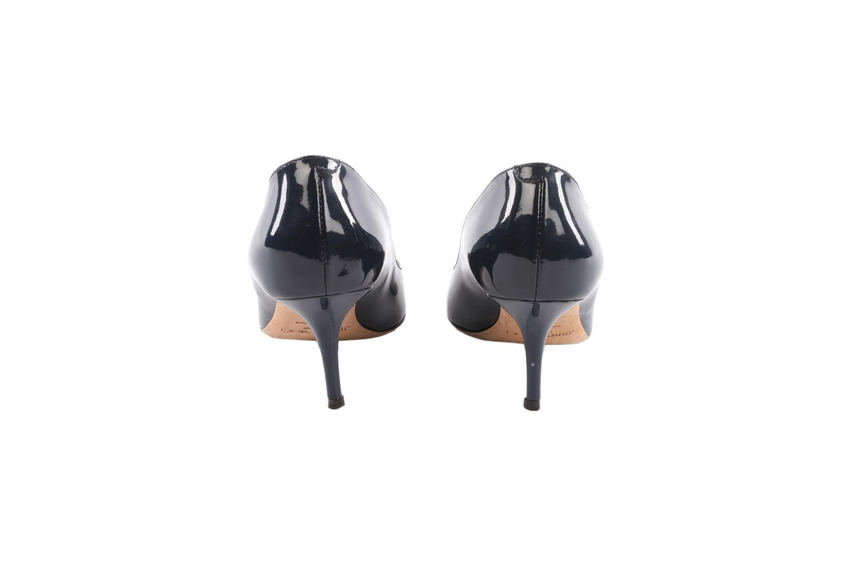 JIMMY CHOO NAVY PATENT LEATHER PUMPS EU 36.5 UK 3.5 US 6.5