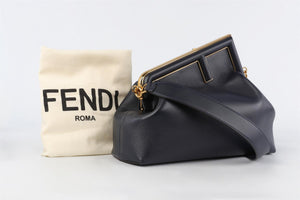 FENDI NAVY FIRST MEDIUM LEATHER SHOULDER BAG