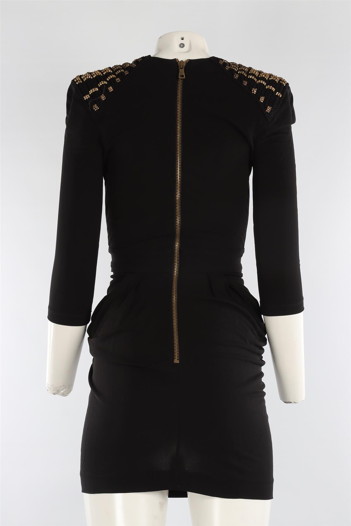 BALMAIN BLACK JERSEY MINI DRESS FR 36 UK 8