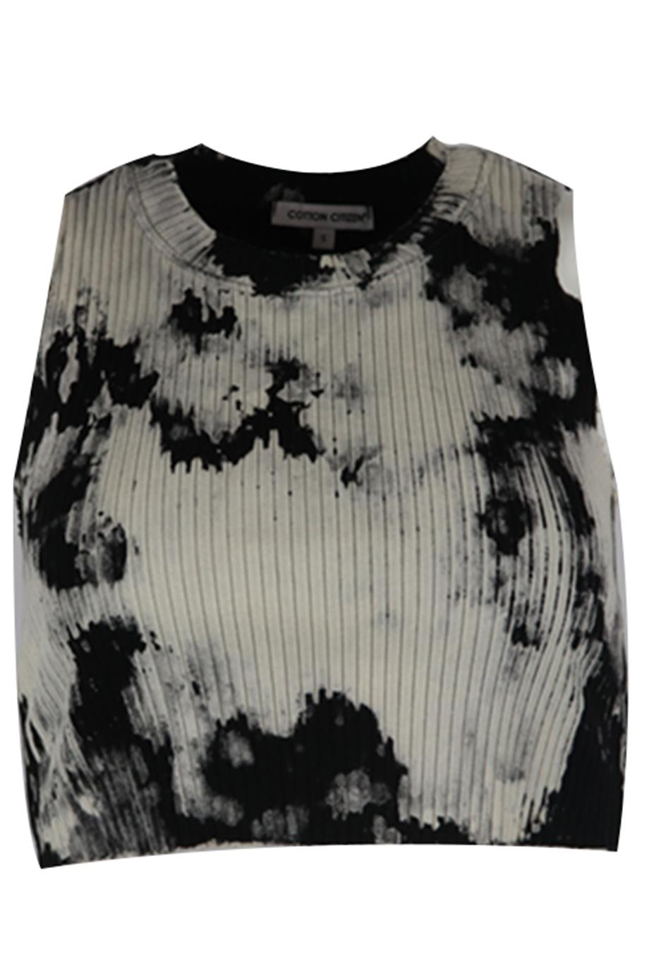 COTTON CITIZEN CROPPED TIE DYED RIBBED COTTON TOP SMALL