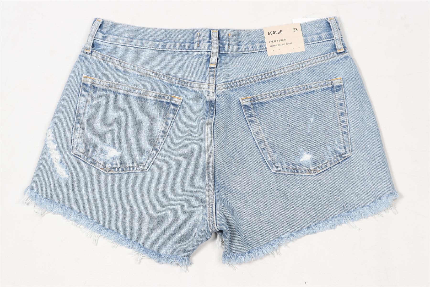 AGOLDE BLUE HIGH RISE DENIM SHORTS W28 UK 10