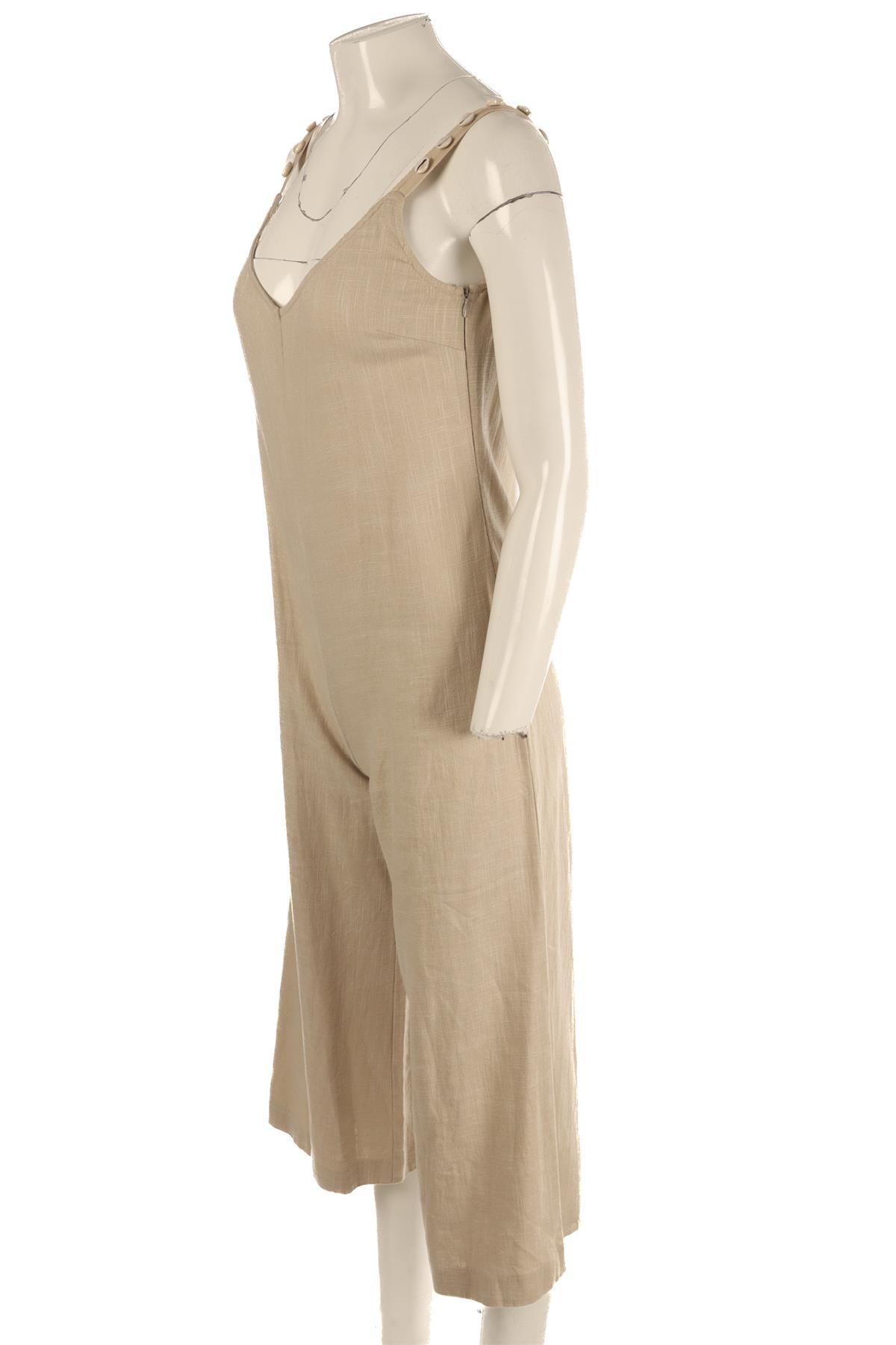 STAUD BEIGE LINEN JUMPSUIT XSMALL
