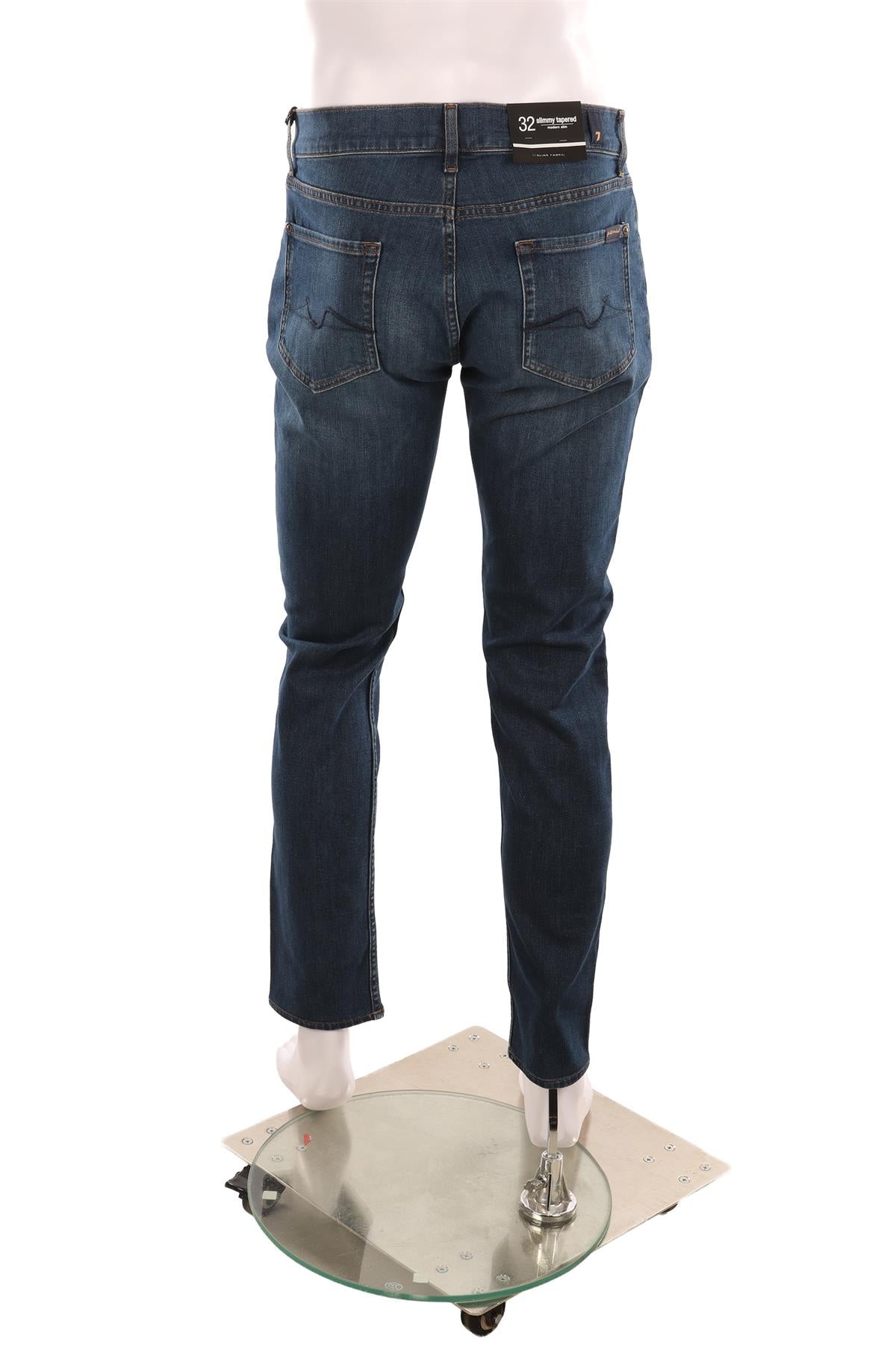 7 FOR ALL MANKIND BLUE TAPERED LEG JEANS UK 32