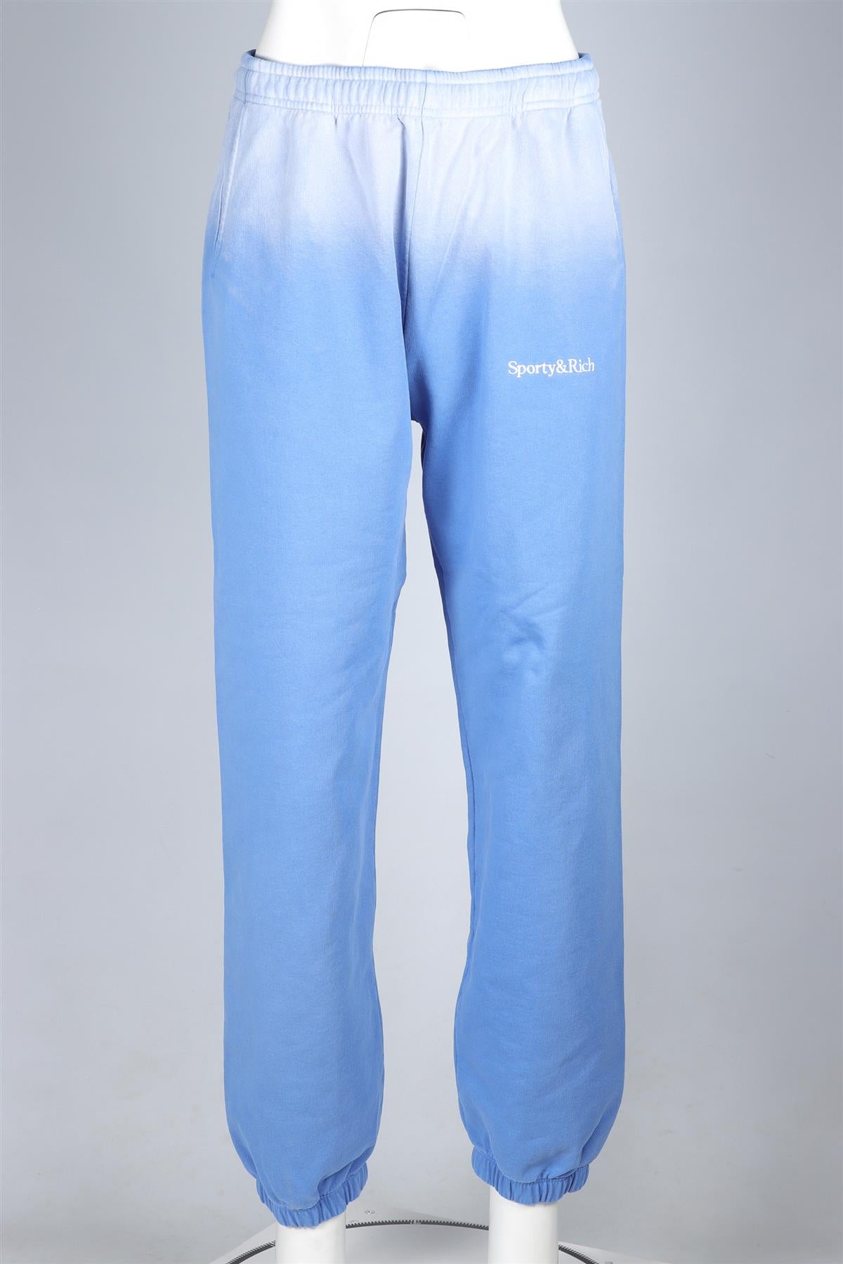 SPORTY & RICH BLUE COTTON TRACK PANTS LARGE