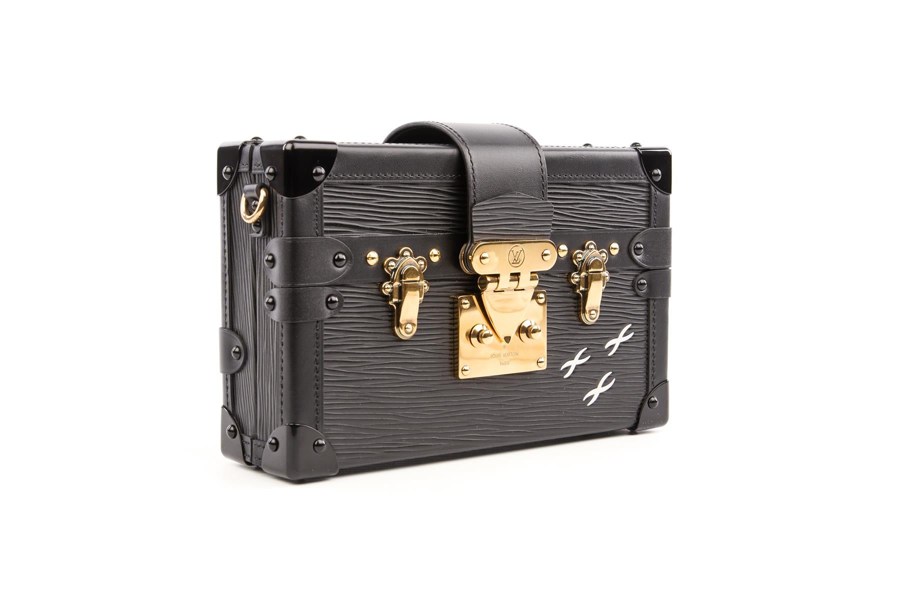 LOUIS VUITTON BLACK 2017 PETITE MALLE EPI LEATHER CLUTCH