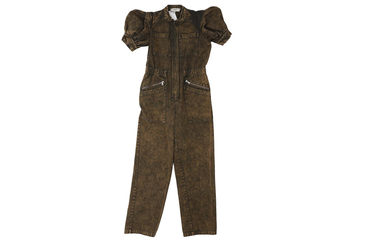 SEA NEW YORK GREEN DENIM JUMPSUIT US 00 UK 2