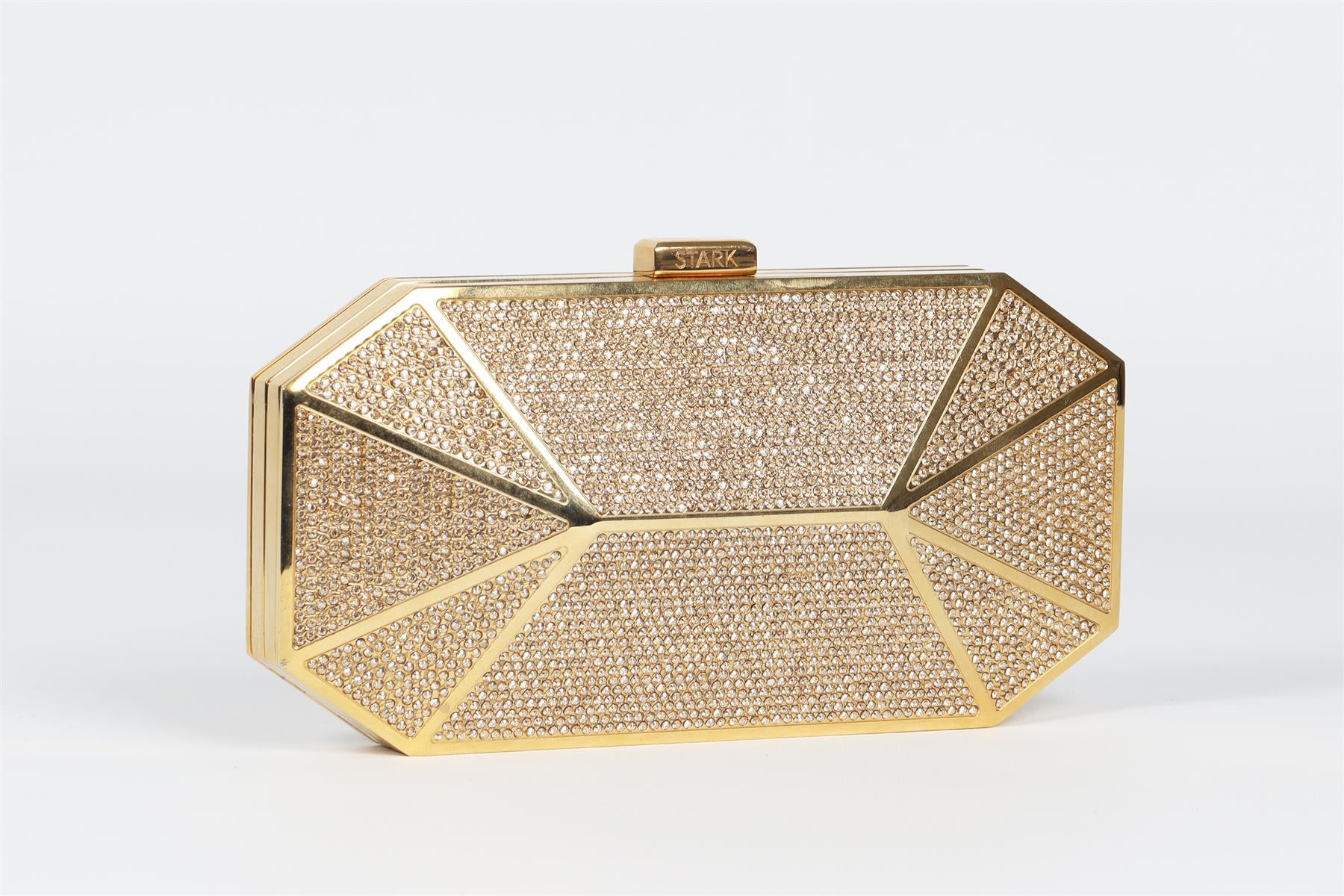 THE STARK GOLD CRYSTAL AND METAL CLUTCH