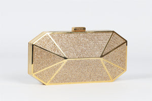 THE STARK GOLD CRYSTAL AND METAL CLUTCH