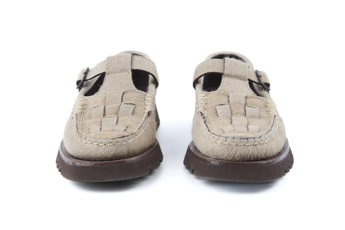 HEREU GREY CALF HAIR LOAFERS EU 38 UK 5 US 8