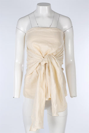 DISSH BEIGE LINEN TOP AU 8 UK 8