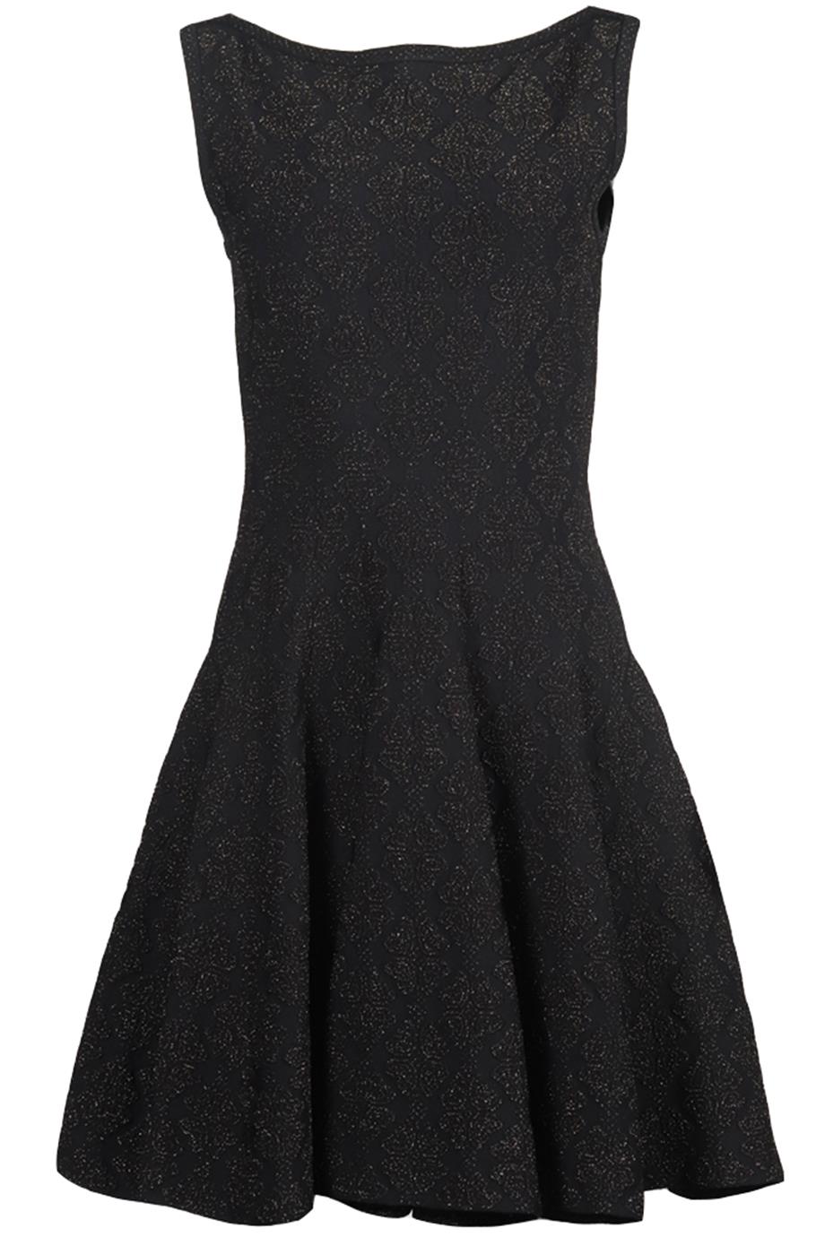 AZZEDINE ALAÏA JACQUARD KNIT MINI DRESS FR 42 UK 14