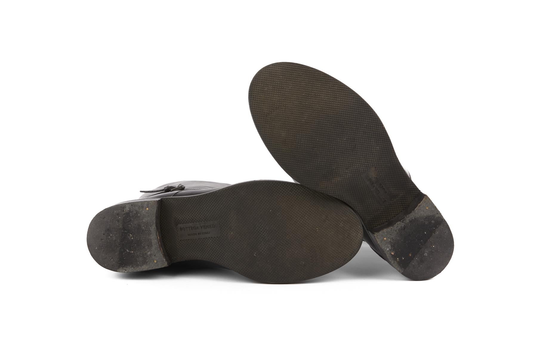 BOTTEGA VENETA BLACK LEATHER KNEE HIGH BOOTS EU 39.5 UK 6.5 US 9.5