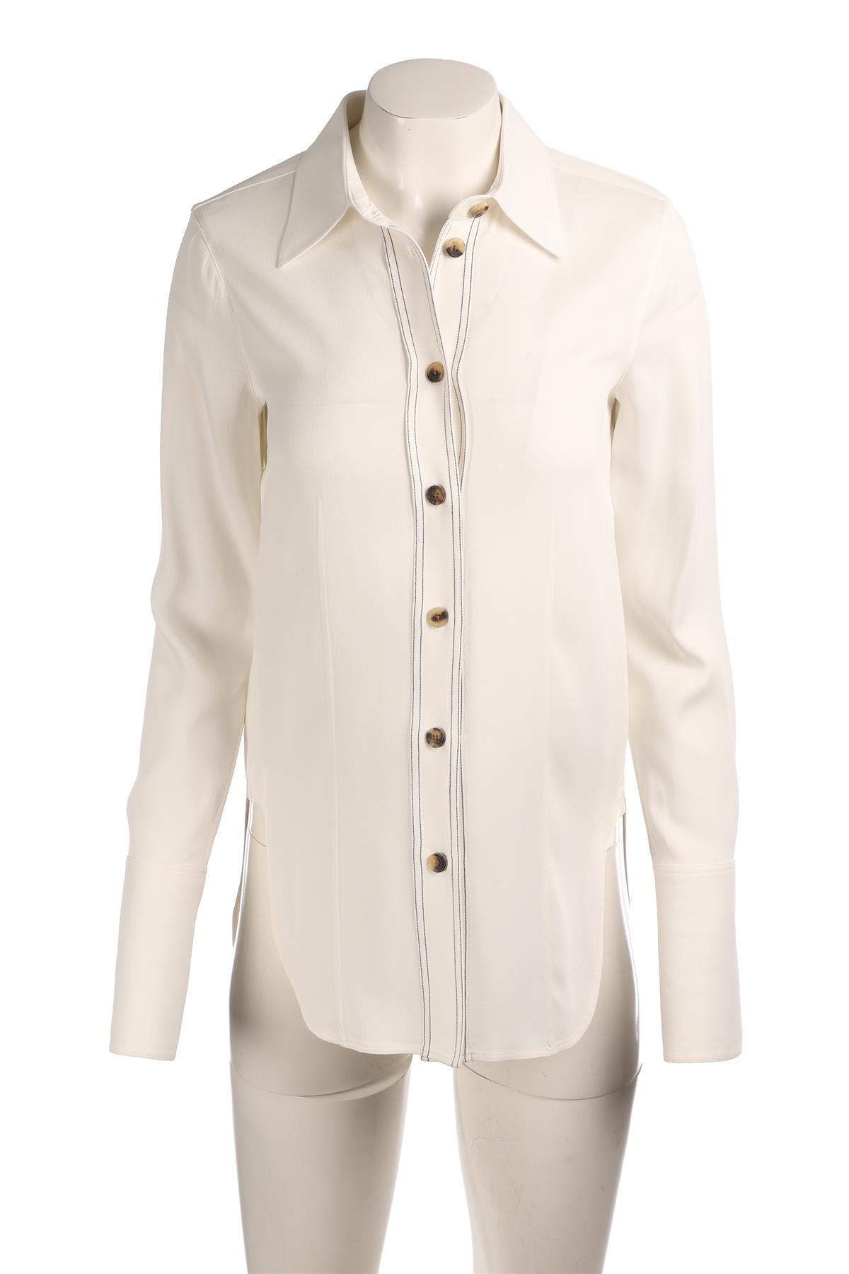 KHAITE WHITE CREPE SHIRT SMALL