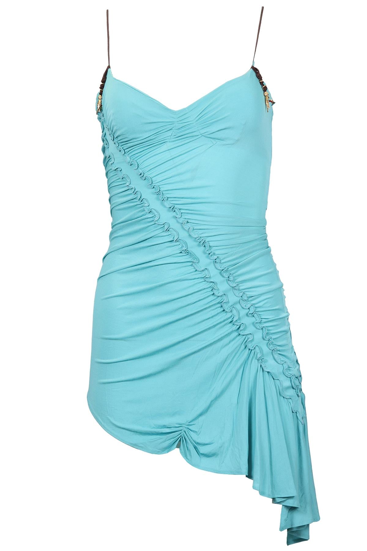 ROBERTO CAVALLI VINTAGE SILK BLEND MINI DRESS XSMALL