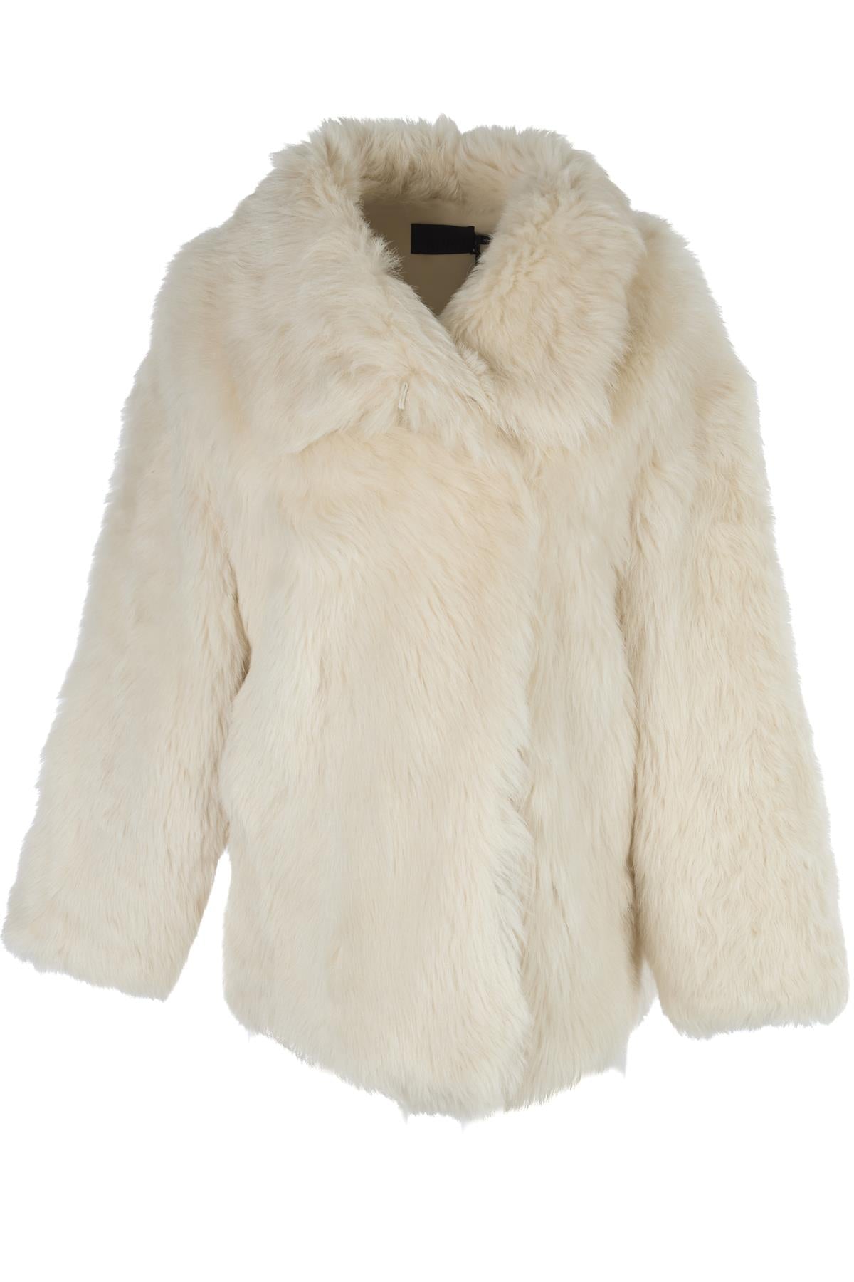 MINT VELVET IVORY SHEARLING JACKET SMALL/MEDIUM