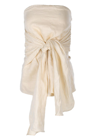 DISSH BEIGE LINEN TOP AU 8 UK 8