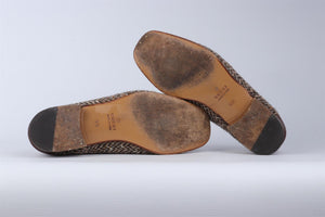GUCCI BROWN MEN'S HORSEBIT TWEED LOAFERS EU 43.5 UK 9.5 US 10.5