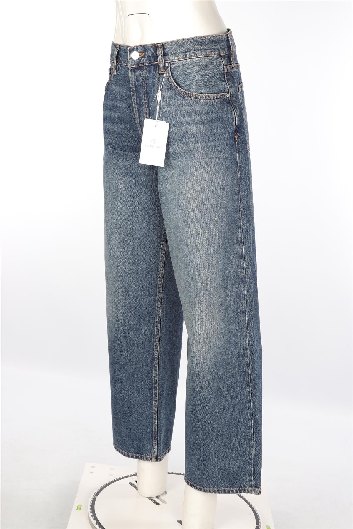 ANINE BING BLUE DENIM HIGH RISE WIDE LEG JEANS W29 UK 10-12