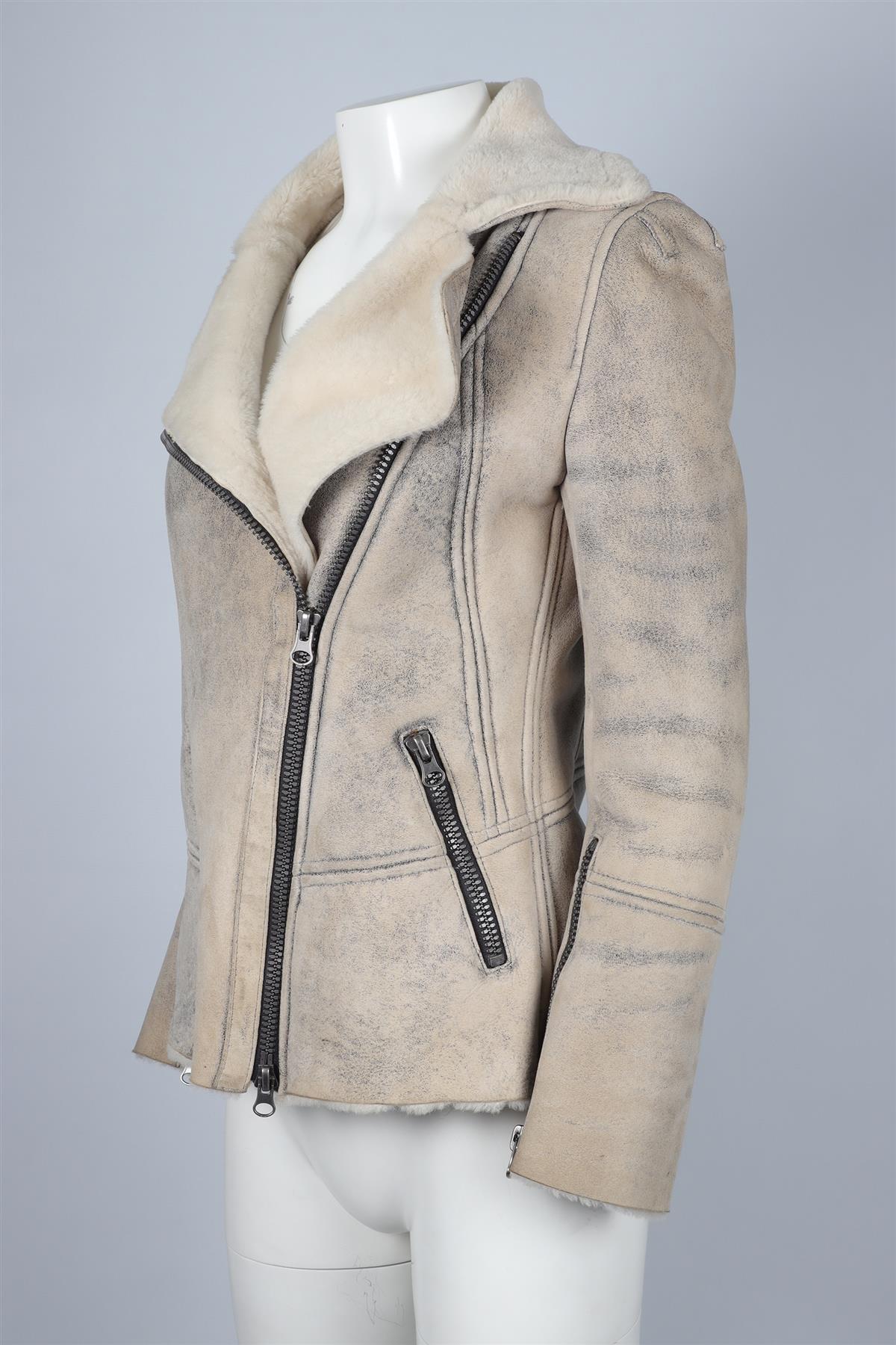 SYLVIE SCHIMMEL BIEGE SUEDE JACKET FR 38 UK 10