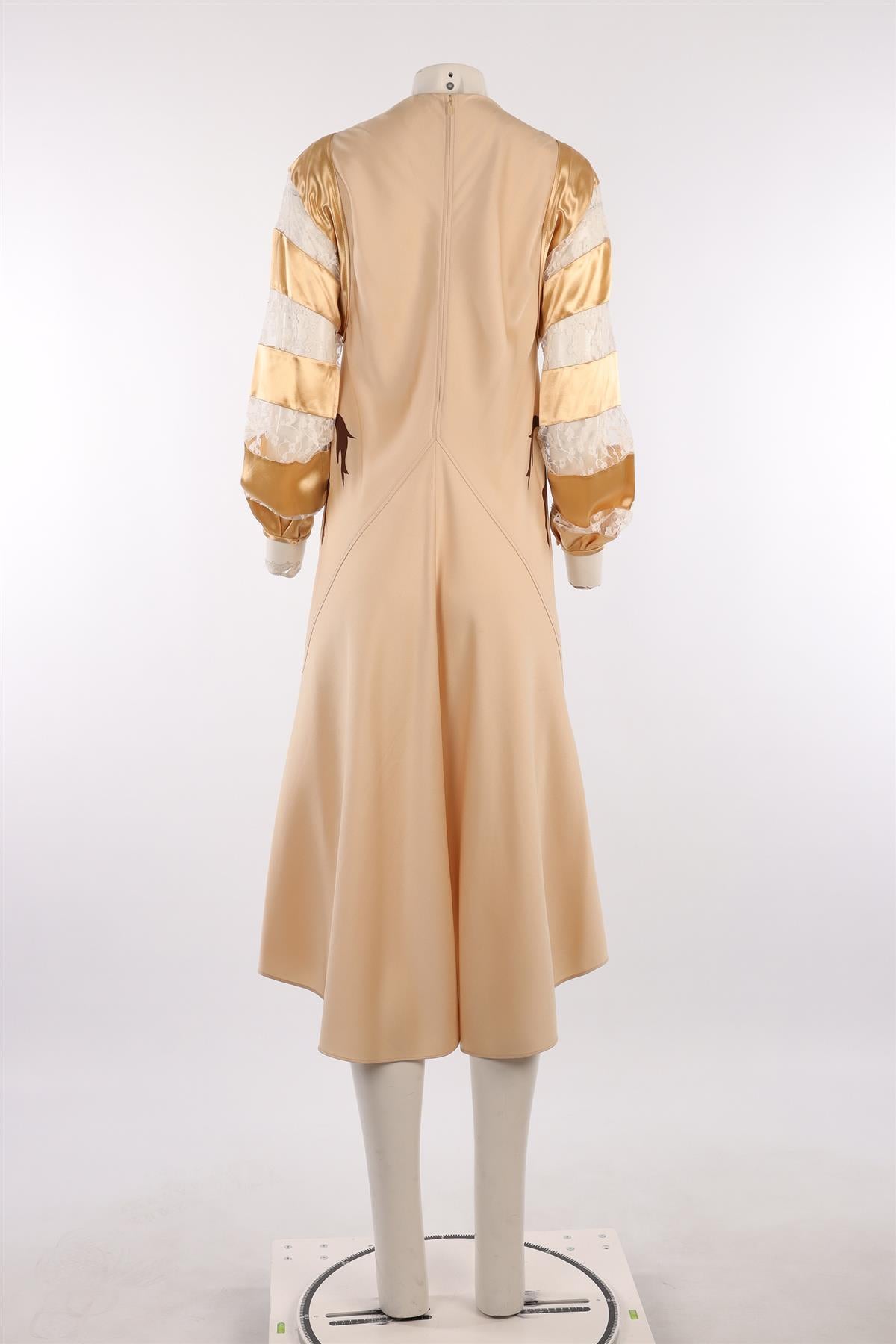 CHLOÉ BEIGE SATIN MAXI DRESS FR 38 UK 10