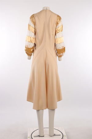CHLOÉ BEIGE SATIN MAXI DRESS FR 38 UK 10