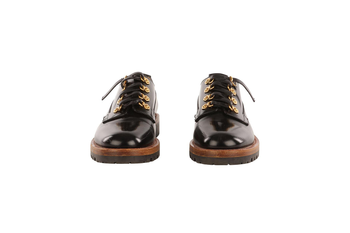 CHRISTIAN DIOR BLACK LEATHER DERBY SHOES EU 37 UK 4