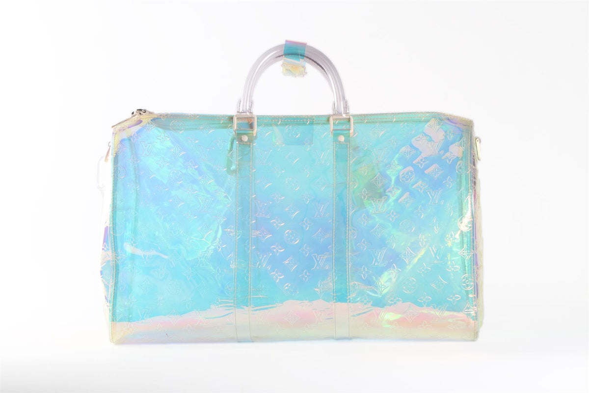 LOUIS VUITTON MULTI 2019 KEEPALL BANDOULIÈRE 50 PRISM MONOGRAM PVC TRAVEL BAG
