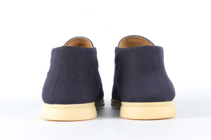 LORO PIANA NAVY MEN'S OPEN WALK FABRIC BOOTS EU 42 UK 8 US 9