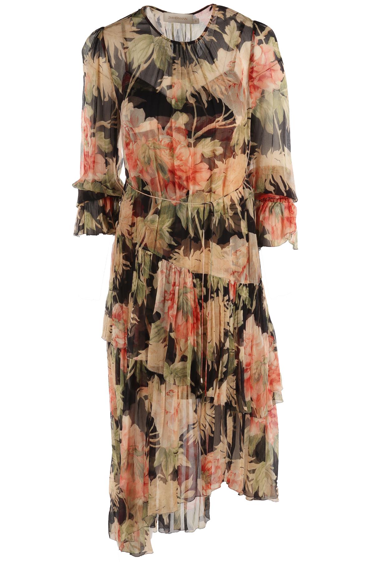 ZIMMERMANN MULTI SILK MIDI DRESS UK 8
